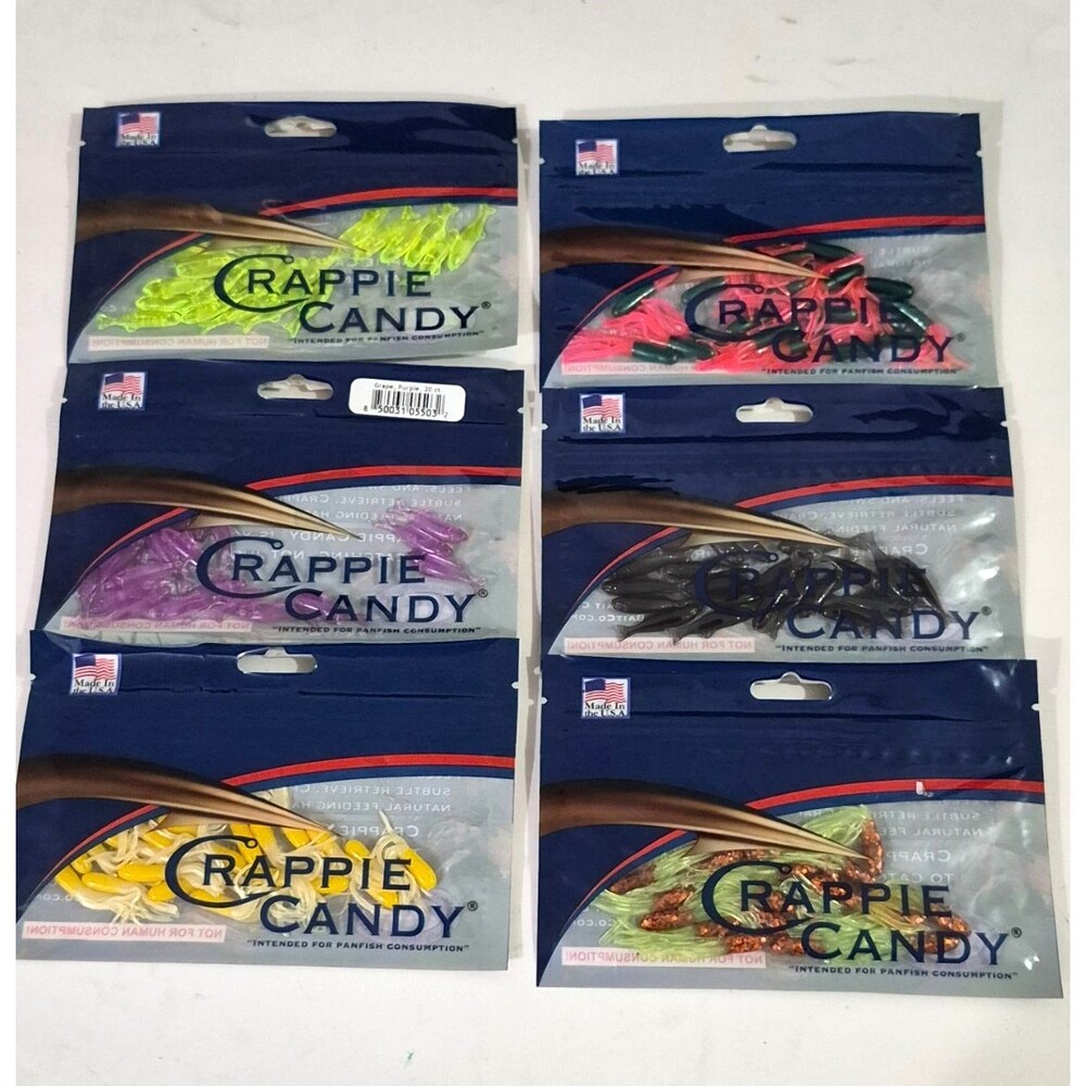 Crappie Bluegill Pan Fish Trout Crappie Candy Soft Plastic Baits 6pk's Lot #8